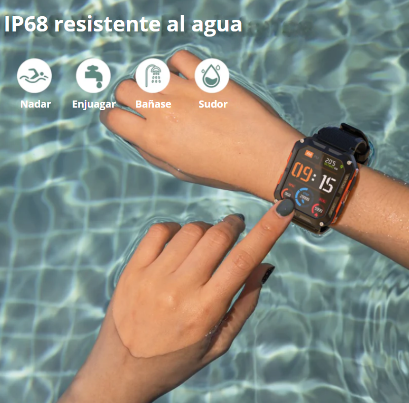 Smart watch C20 Pro para hombres con asistente de voz, llamada Bluetooth,para negocios, deportes y estar al aire libre, IP68 impermeable para Android e iOS